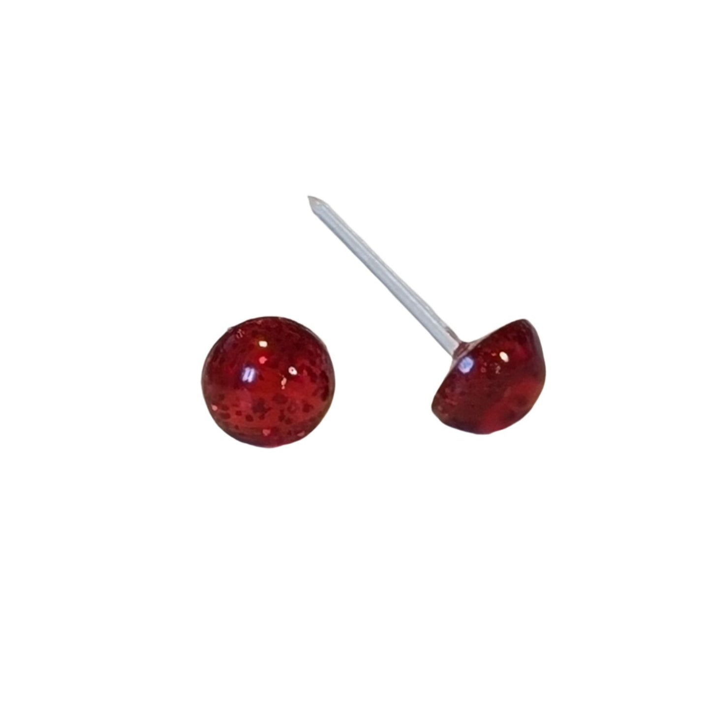 Glitter Button 6mm Studs Hypoallergenic Earrings for Sensitive Ears Made with Plastic Post