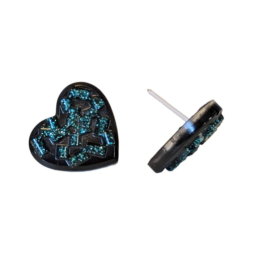 Heart Biscuit Studs Hypoallergenic Earrings for Sensitive Ears Made with Plastic Posts