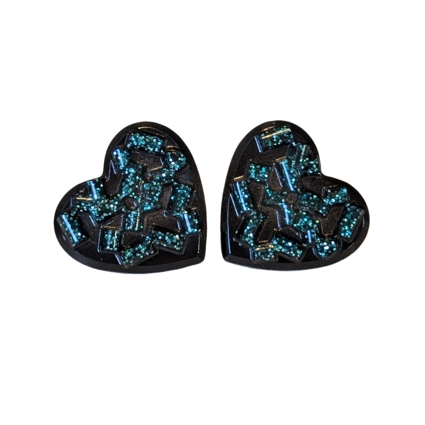 Heart Biscuit Studs Hypoallergenic Earrings for Sensitive Ears Made with Plastic Posts