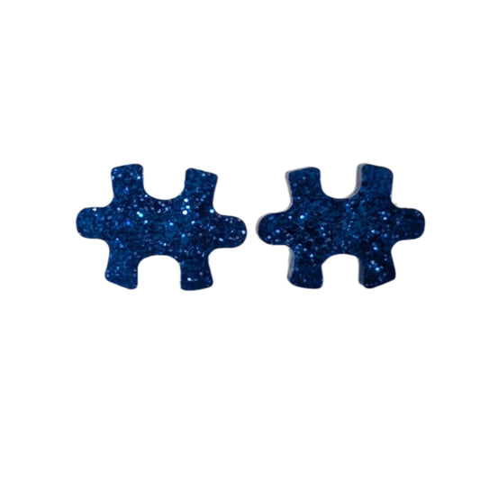 Puzzle Piece Studs Hypoallergenic Earrings for Sensitive Ears Made with Plastic Posts