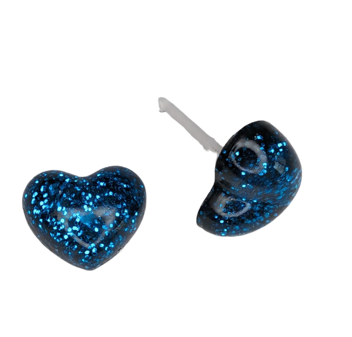 Petite Glitter Heart Studs - Charlie's Choice