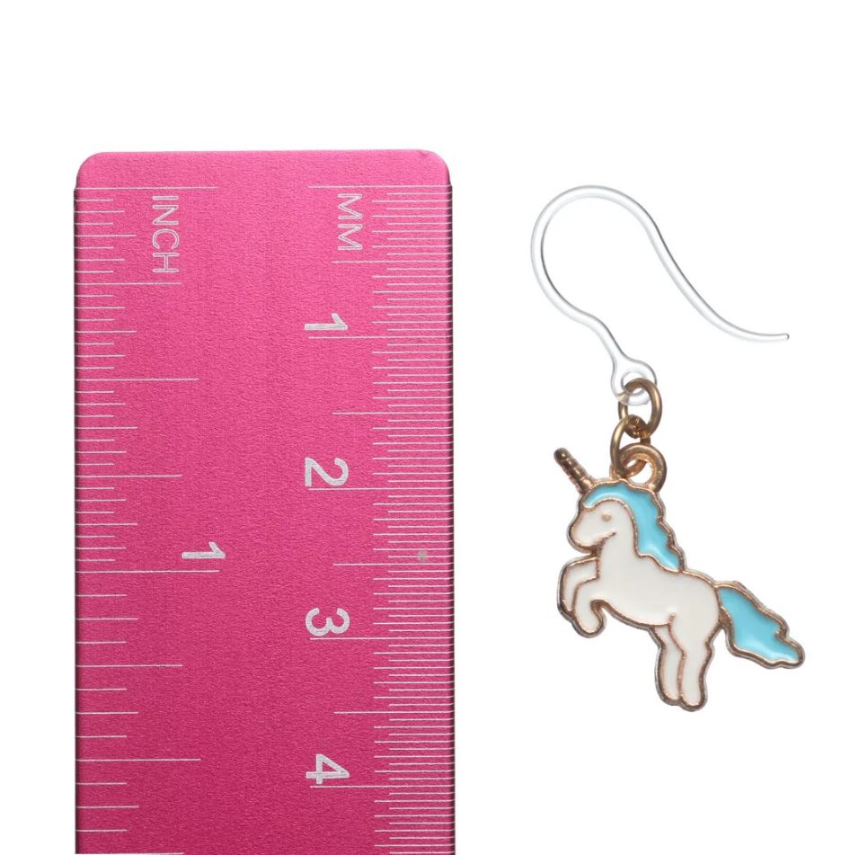 Unicorn Dangles Hypoallergenic Earrings for Sensitive Ears Made with Plastic Posts