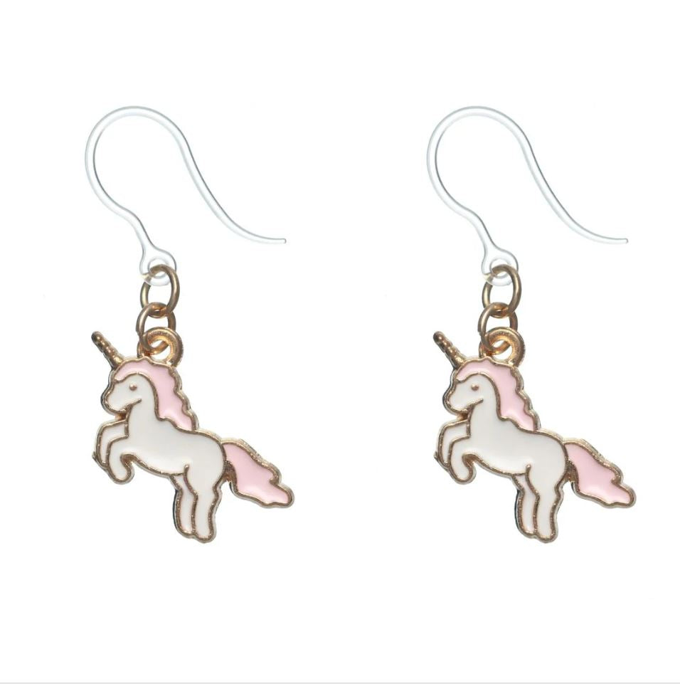 Unicorn Dangles Hypoallergenic Earrings for Sensitive Ears Made with Plastic Posts